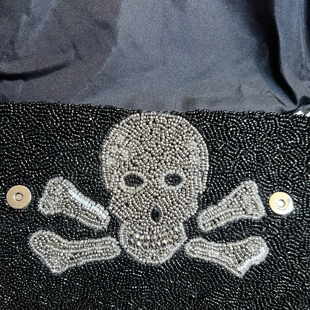 ☠️🖤MADE IN INDIA, VIRAL Skull Beaded Shoulder Bag🖤☠️NWT